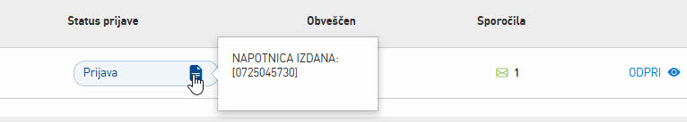 Seznam naročenih napotnic